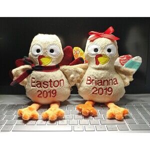 Handmade plush Turkey Boy-Girl personalizable Embroidery 1st Thanksgiving 2024